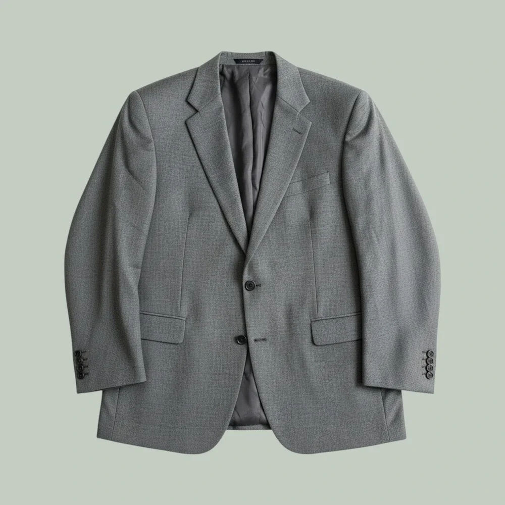 Brooks Brothers Loro Piana‎ Blazer Men 46L Long Grey Super 110s Wool Sport Coat